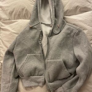 Gray shein zip up hoodie